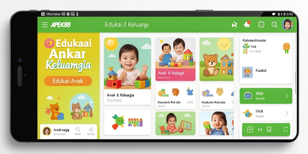 Antarmuka APEK88 yang menarik untuk belajar edukasi anak.