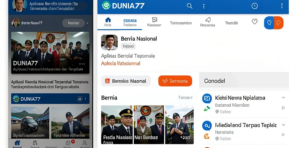 Tampilan antarmuka DUNIA77 yang intuitif dan informatif.