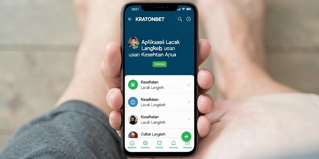 Antarmuka aplikasi KRATONBET untuk melacak langkah dan aktivitas harian.