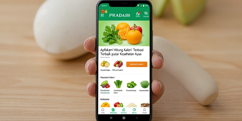 Antarmuka PRADA188 menunjukkan fitur Hitung Kalori yang ramah pengguna.