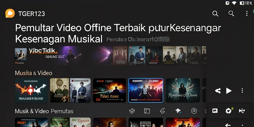 Tangkapan layar TGER123 menunjukkan antarmuka aplikasi Pemutar Video Offline yang menarik.